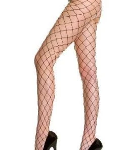 Music Legs Fishnet Black Stockings Pantyhose Big Large Diamond Net Womens
