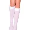 Music Legs Knee High White Stockings Opaque Socks Oktoberfest Costume Accessory