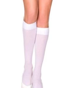 Music Legs Knee High White Stockings Opaque Socks Oktoberfest Costume Accessory