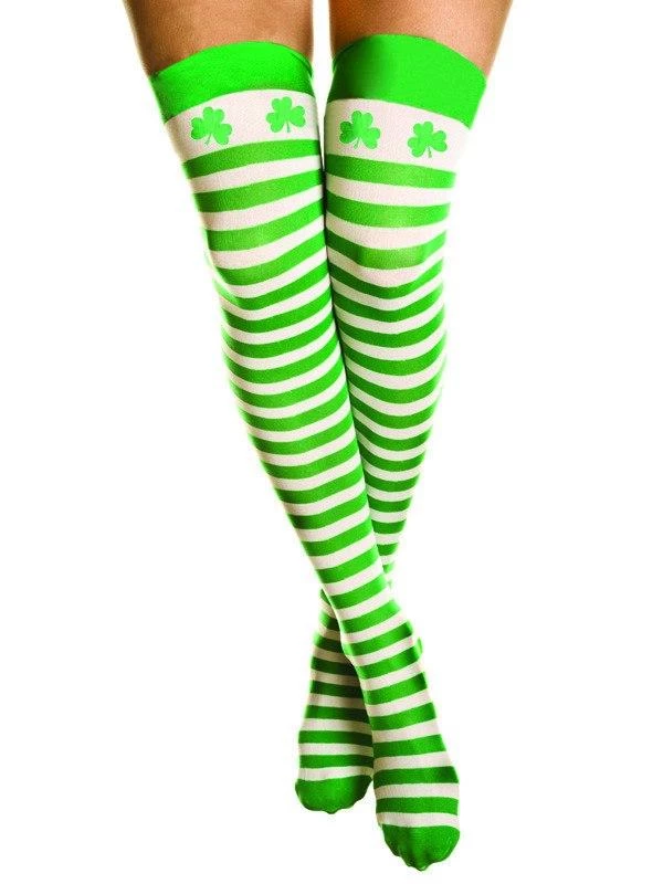 Tomfoolery Womens Shamrocks Thigh High Stockings 3 Tomfoolery Womens Shamrocks Thigh High Stockings