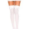 Music Legs Stockings Thigh High Stay-ups With Bows Opaque