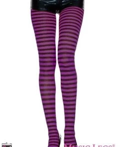 Music Legs Womens Striped Coloured Tights Fancy Dress Stockings
