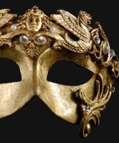 Carta Alta Griffin Gold Venetian Baroque Mask Masquerade Design