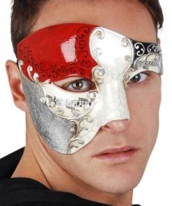 Tomfoolery Maestro Red And Silver Eye Mask