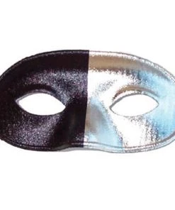 Tomfoolery Bi Colour Men's Masquerade Mask Silver & Black Mens