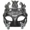 Tomfoolery Centurion Roman Mask Venetian Style Black Men's Masquerade