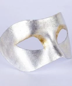 Carta Alta Womens Masquerade Silver Plain Eye Mask Unisex Venetian
