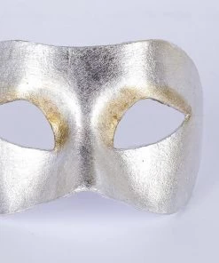 Carta Alta Womens Masquerade Silver Plain Eye Mask Unisex Venetian