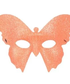 Tomfoolery Womens Butterfly Bright Orange Masquerade Mask