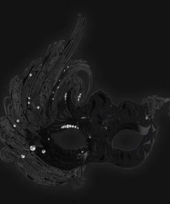 Carta Alta Womens Swan Black Venetian Women's Filigree Deluxe Masquerade Mask