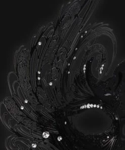 Carta Alta Womens Swan Black Venetian Women's Filigree Deluxe Masquerade Mask