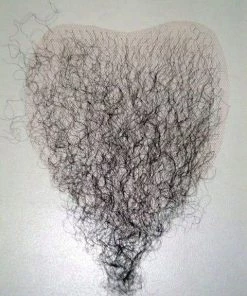 Carnival Products Mens Curly Chest Wig Black Human Hair 70s Costume Accessory