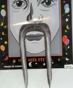 Interalia Mens Chinese Moustache Grey