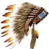 Interalia Native American Indian Headdress Yellow Red Chief Feather War Bonnet