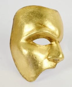 Carta Alta Mens Phantom Of The Opera Gold Venetian Masquerade Mask