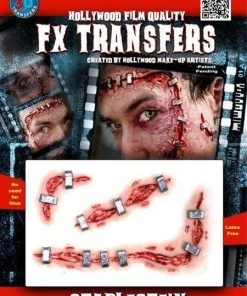 Tinsley Transfers Stapled Face Wound Scars Halloween Costume Makeup 3D FX Transfers 7 Tinsley Transfers Stapled Face Wound Scars Halloween Costume Makeup 3D FX Transfers