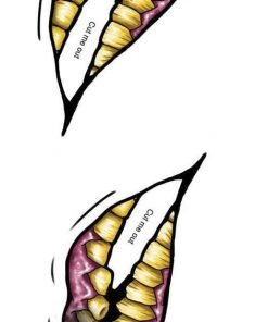 Tinsley Transfers Two Faced Big Mouth 2 Faced Temporary Tattoos Womens