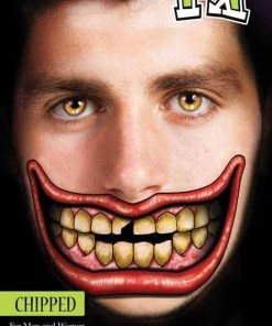 Tinsley Transfers Womens Chipped Big Mouth Temporary Tattoos
