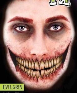 Tinsley Transfers Womens Evil Grin Big Mouth Tattoo