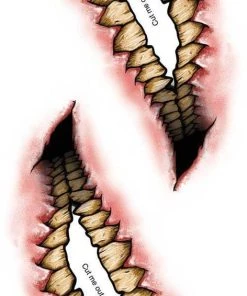 Tinsley Transfers Womens Evil Grin Big Mouth Tattoo