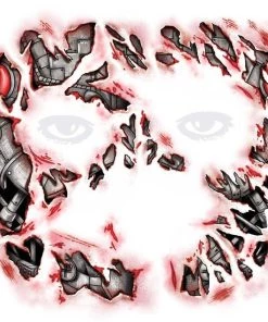 Tinsley Transfers Cyborg Fake Temporary Face Tattoo Halloween Costume Makeup Womens
