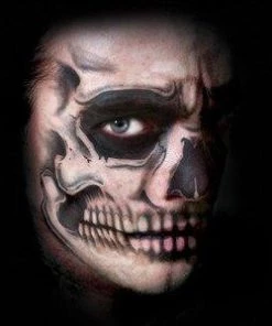 Tinsley Transfers Skull Face Halloween Temporary Face Tattoo Womens