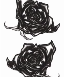 Tinsley Transfers Roses Gothic Black Temporary Tattoo