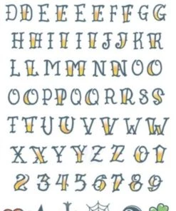 Tinsley Transfers Womens Alphabet Fake Knuckles Temporary Tattoos Costume Make Up