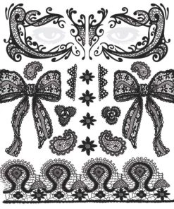 Tinsley Transfers Womens Lace Mask Temporary Masquerade Tattoo
