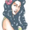Tinsley Transfers Womens Aloha Pin Up Temporary Tattoo