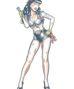 Tinsley Transfers Mechanic Girl Pin Up Temporary Tattoo