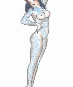 Tinsley Transfers Tattooed Girl Pin Up Temporary Tattoo Womens