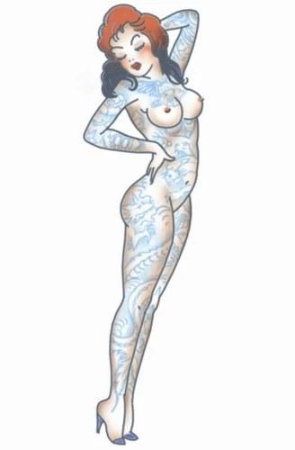 Tinsley Transfers Tattooed Girl Pin Up Temporary Tattoo Womens 3 Tinsley Transfers Tattooed Girl Pin Up Temporary Tattoo Womens