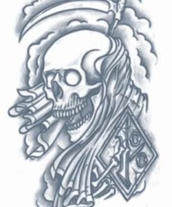 Interalia Reaper Skull With Sickle Tattoo Womens