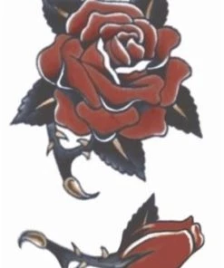 Carnival Products Womens Rose Vintage 1940 Temporary Tattoo Fake Stick-on Tattoos