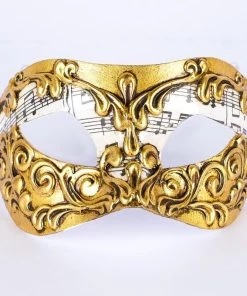 Carta Alta Womens Music Gold Baroque Venetian Mask Classic Baroque Masquerade