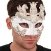 Tomfoolery Mens Cavalli Centurion Men's Venetian Style Masquerade Mask White 1 Tomfoolery Mens Cavalli Centurion Men's Venetian Style Masquerade Mask White