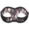 Tomfoolery Harlequin Masquerade Mask Glitter Metallic Diamond Pattern Womens