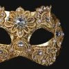 Carta Alta Macrame Gold Mask Baroque Venetian Masquerade Womens