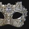 Carta Alta Macrame Venetian Women's Silver Masquerade Mask