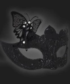 Carta Alta Butterfly Mask For Ladies Venetian Filigree Little Butterfly Black Womens