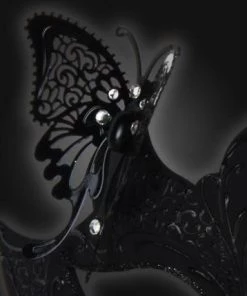 Carta Alta Butterfly Mask For Ladies Venetian Filigree Little Butterfly Black Womens