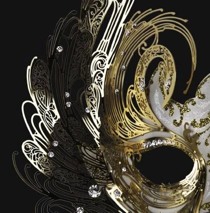Carta Alta Swan Ladies Venetian Filigree Mask White & Gold Deluxe 5 Carta Alta Swan Ladies Venetian Filigree Mask White & Gold Deluxe