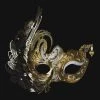 Carta Alta Swan Ladies Venetian Filigree Mask White & Gold Deluxe 1 Carta Alta Swan Ladies Venetian Filigree Mask White & Gold Deluxe