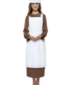 Smiffy's Kids Colonial Girls Historical Victorian Apron Mop Cap Costume Kit