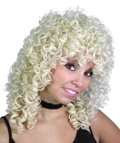 Carnival Products Womens Ringlets 1980's Women Blonde Costume Wig