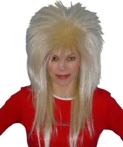 Carnival Products Rock 80's Blonde Spiky Glam Layered Wig Party Costume Women's Mullet Womens
