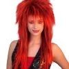 Carnival Products Womens Cindy Lauper 80's Spiky Layered Wig Red & Black Party Costume Mullet