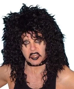 Carnival Products Alice Cooper Rocker Wig Black 80s Rockstar Costume Accessory Mens