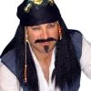 Carnival Products Pirate Captain Black Straight Costume Wig With Bandanna